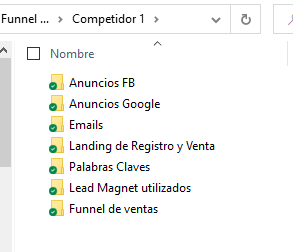 Organización de carpetas para el Funnel Hacking